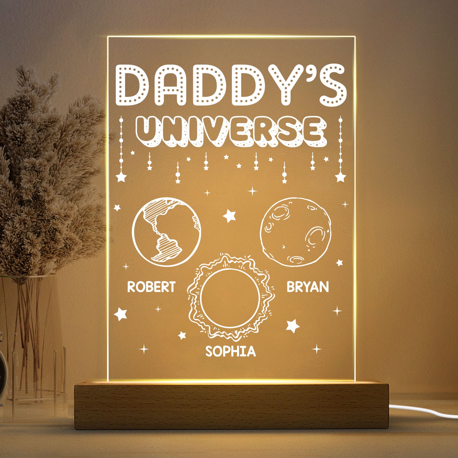 Daddy‘s Universe Personalized Rectangle Acrylic LED Night Light