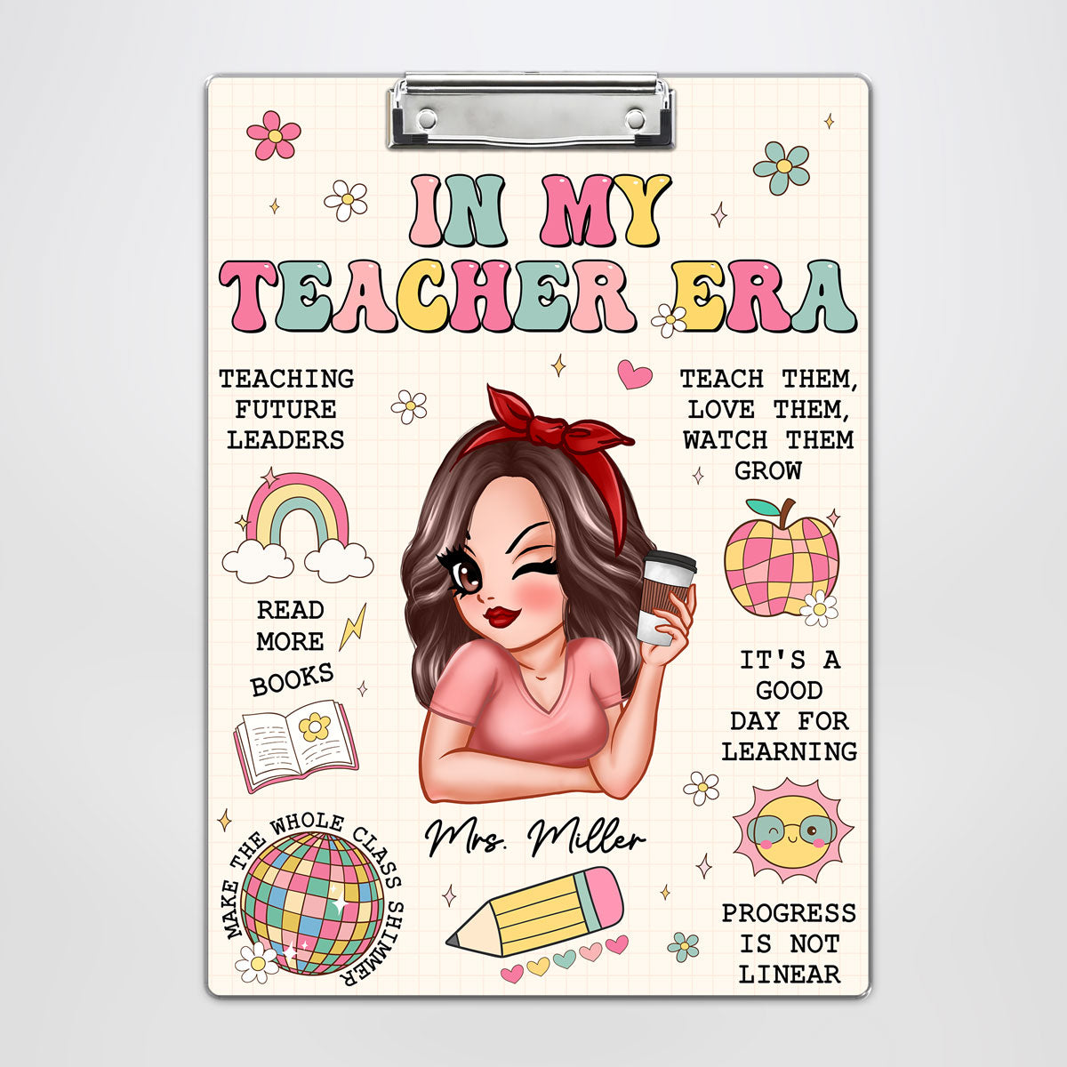 In My Teacher Era Teacher Affirmations Personalized Clipboard