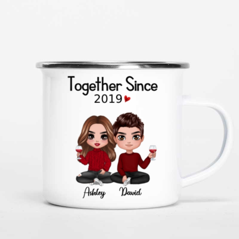 Doll Couple Sitting Gift For Him Gift For Her Personalized Campfire Mug