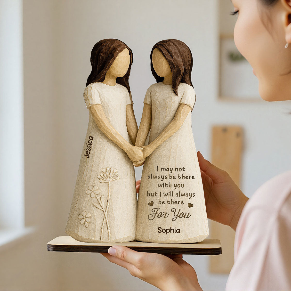 I'll Always Be There For You 3D Effect - Personalized 2-Layered Wooden Plaque - Gift for Besties, Best Friends
