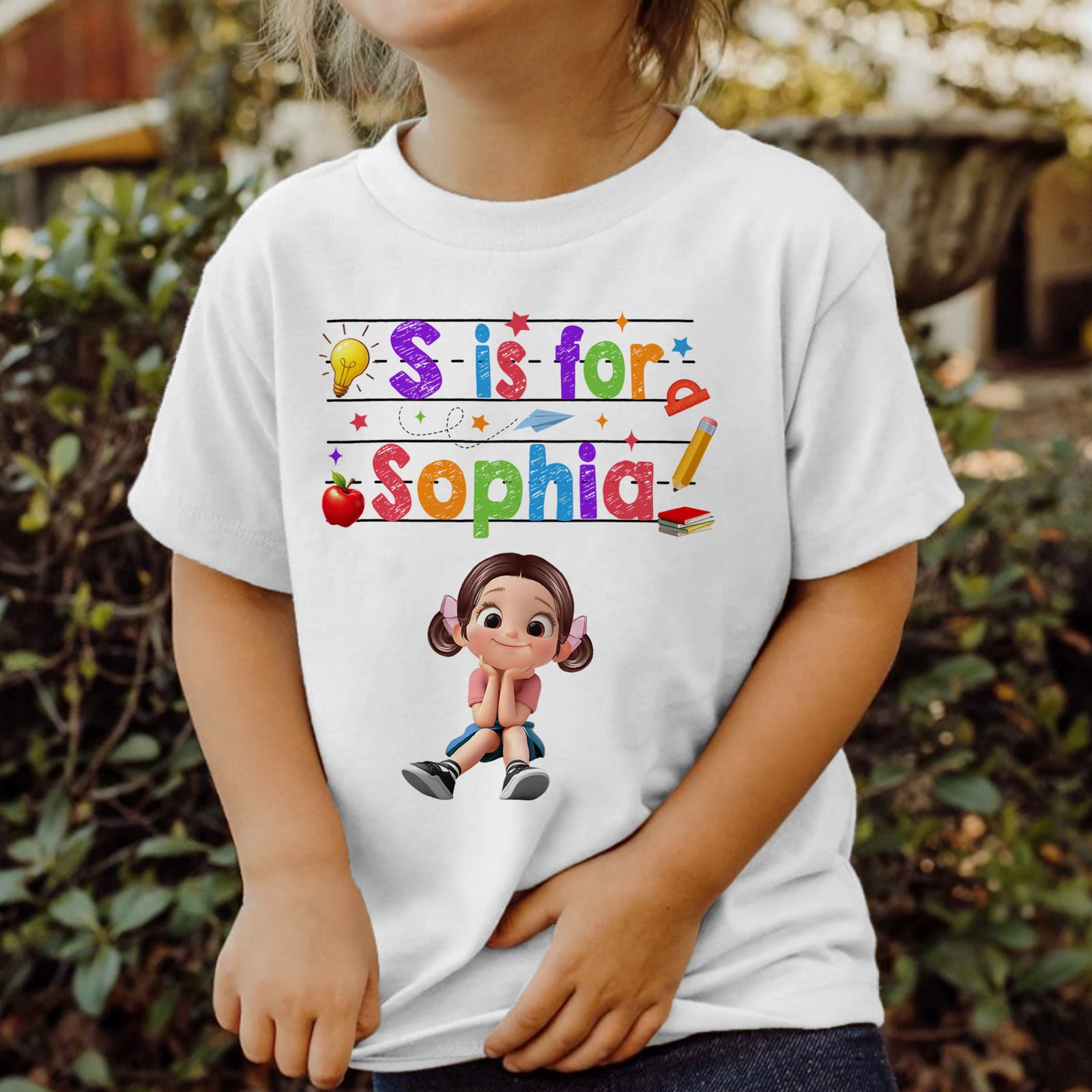 Custom Name  Back To School Kids Shirt, Personalized Alphabet Kids Shirt
