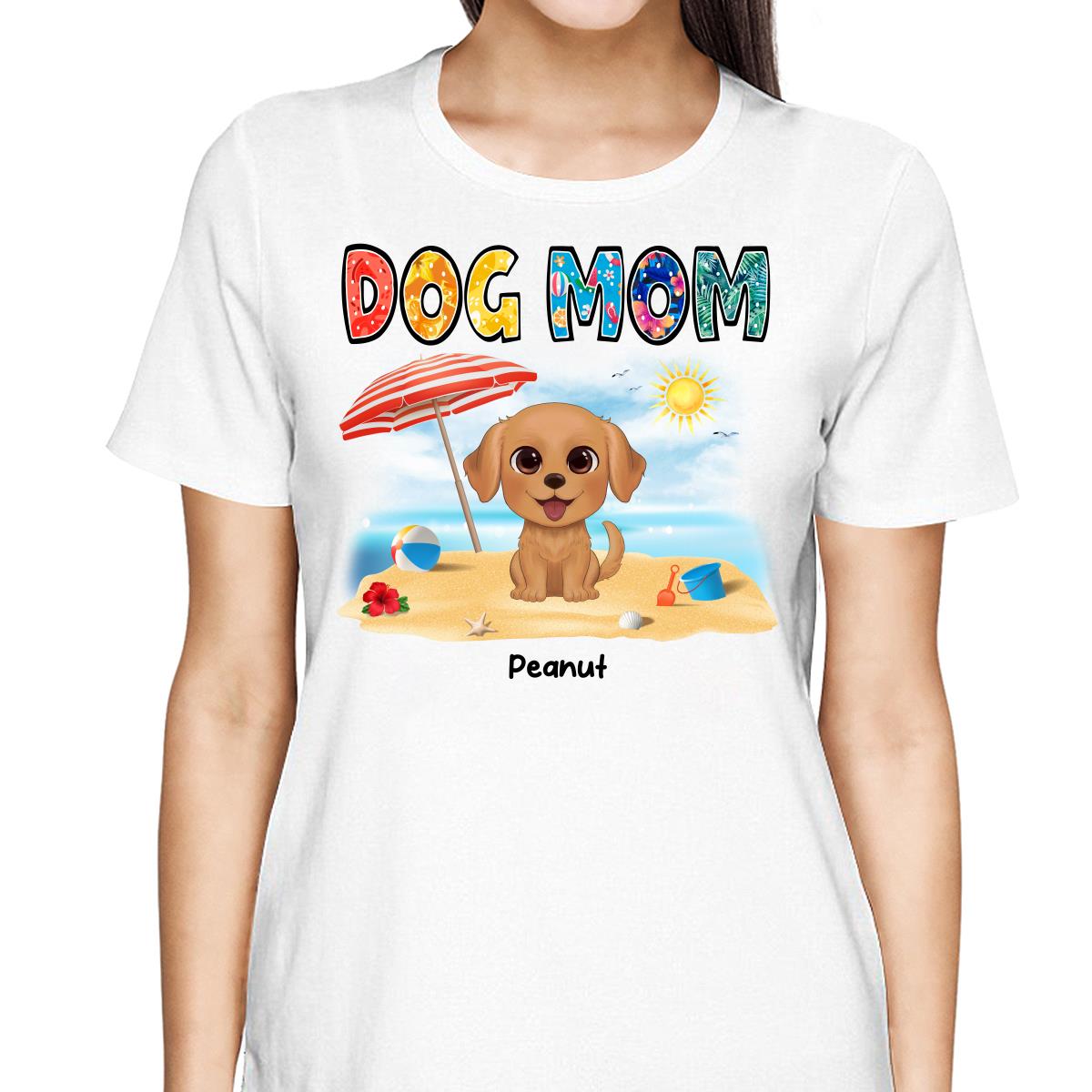 Summer Pattern Dog Mom Watercolor Cute Dogs Personalized Tank Top Shirt