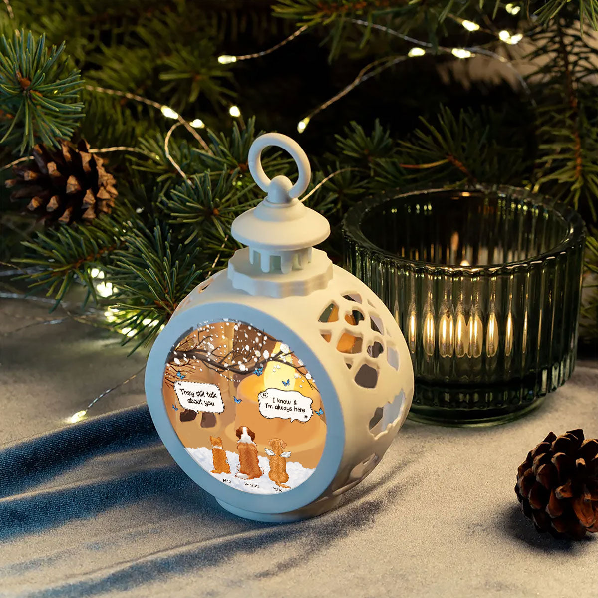 Pet Dog Cat Memorial Keepsake Sympathy Gift Personalized Lantern Ornament