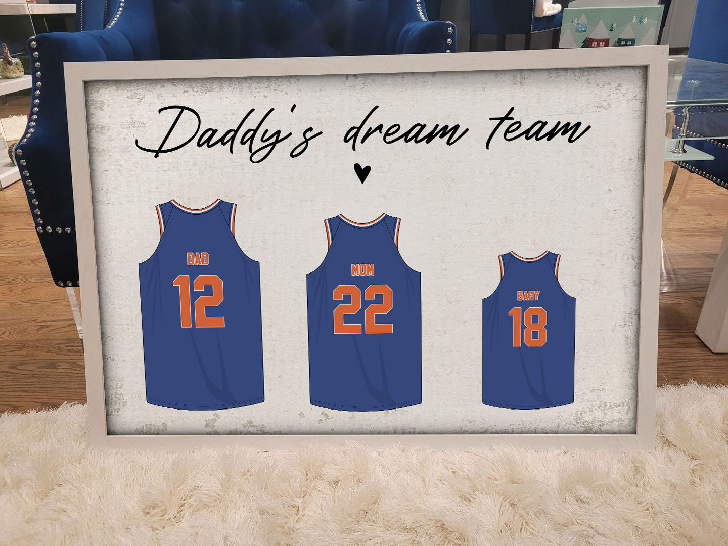 Daddy‘s Dream Team Basketball Personalized Poster, Gift For Dad Husband