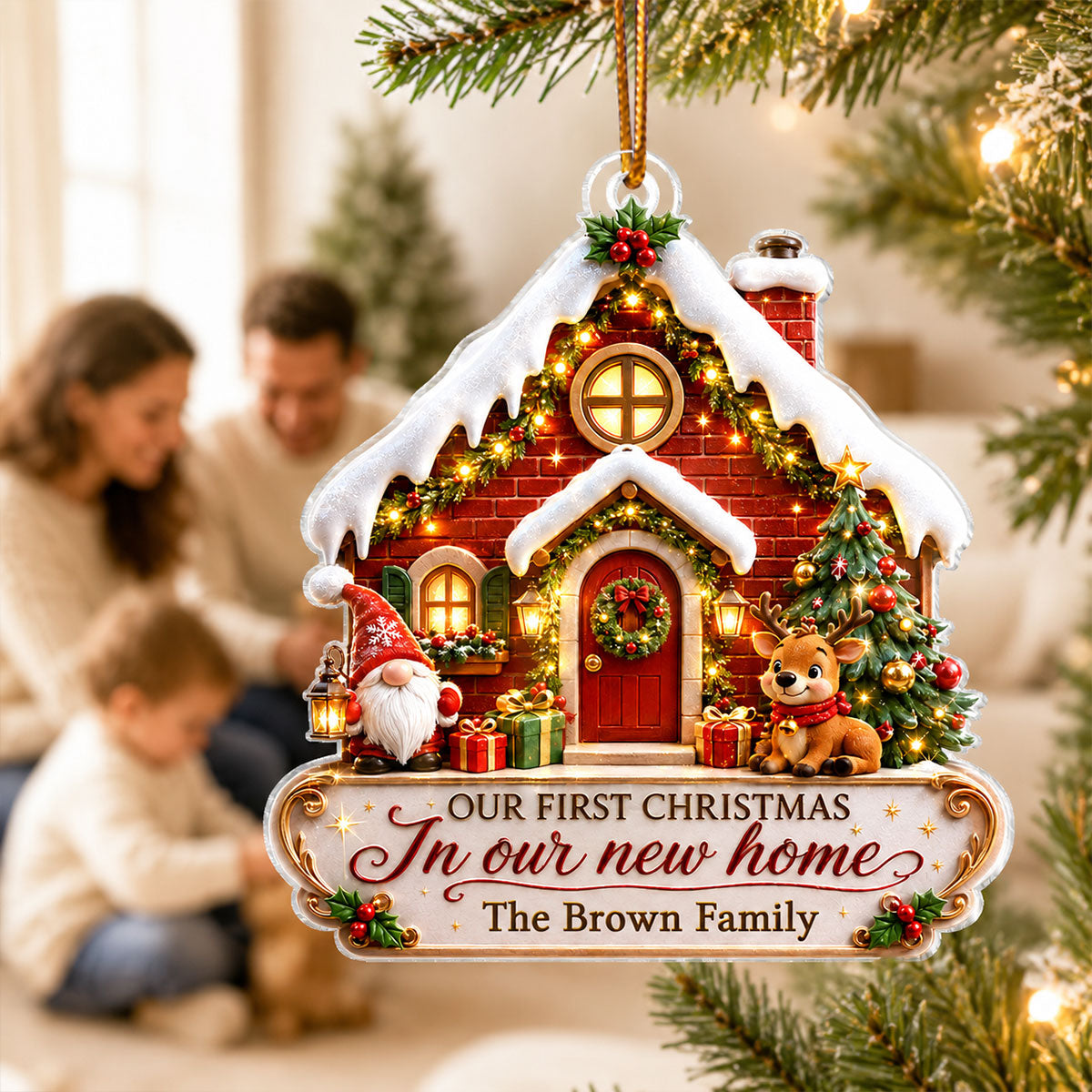 First Christmas in Our New Home - Personalized Acrylic Ornament - Housewarming Gift, New Home Decor