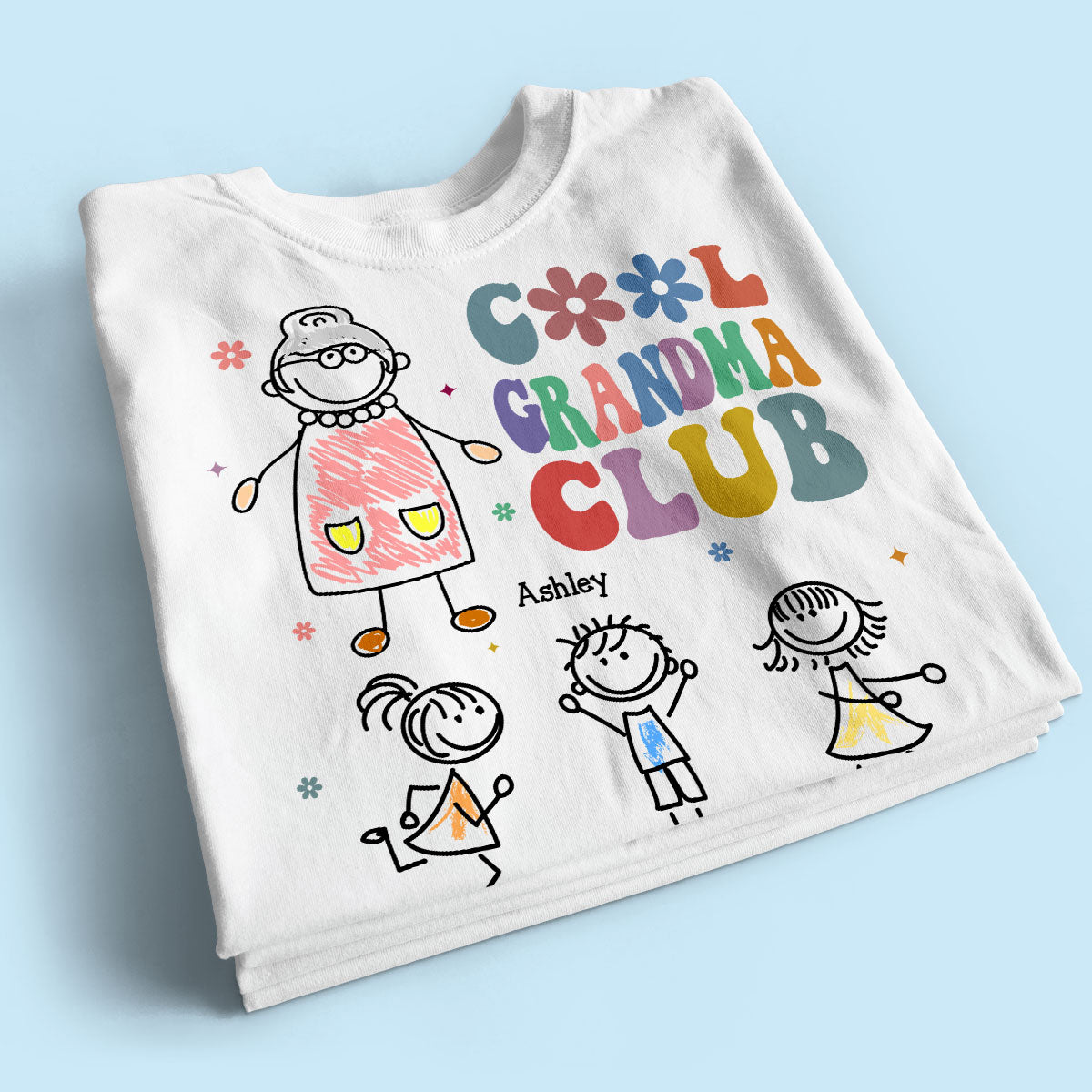 Cool Grandma Club Drawing Personalized Shirt