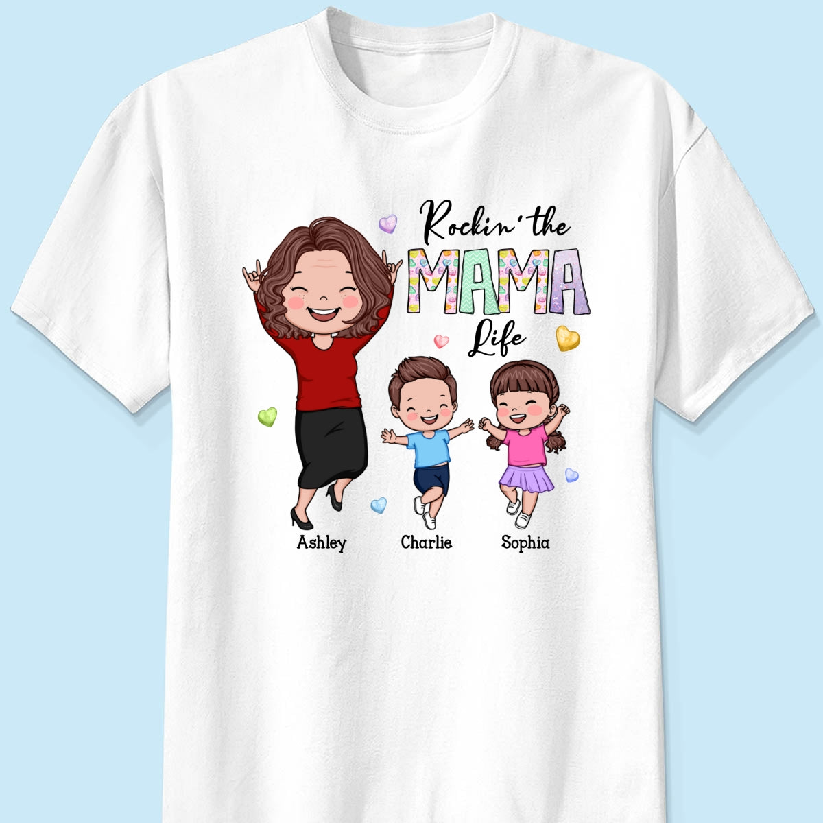 Rockin' The Nana Life Vector Happy Kids Personalized Shirt