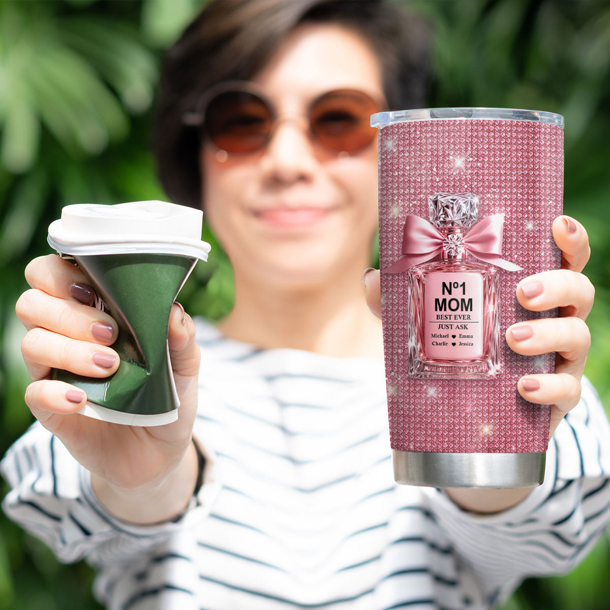 3D Effect Perfume MOM No 1 Best Ever Just Ask Personalized Tumbler, Gift For Mom