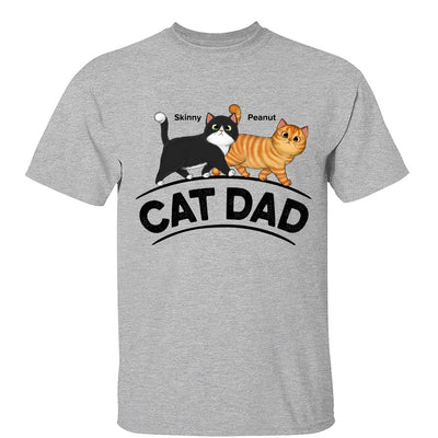 Cat Dad Fluffy Walking Cats Personalized Shirt