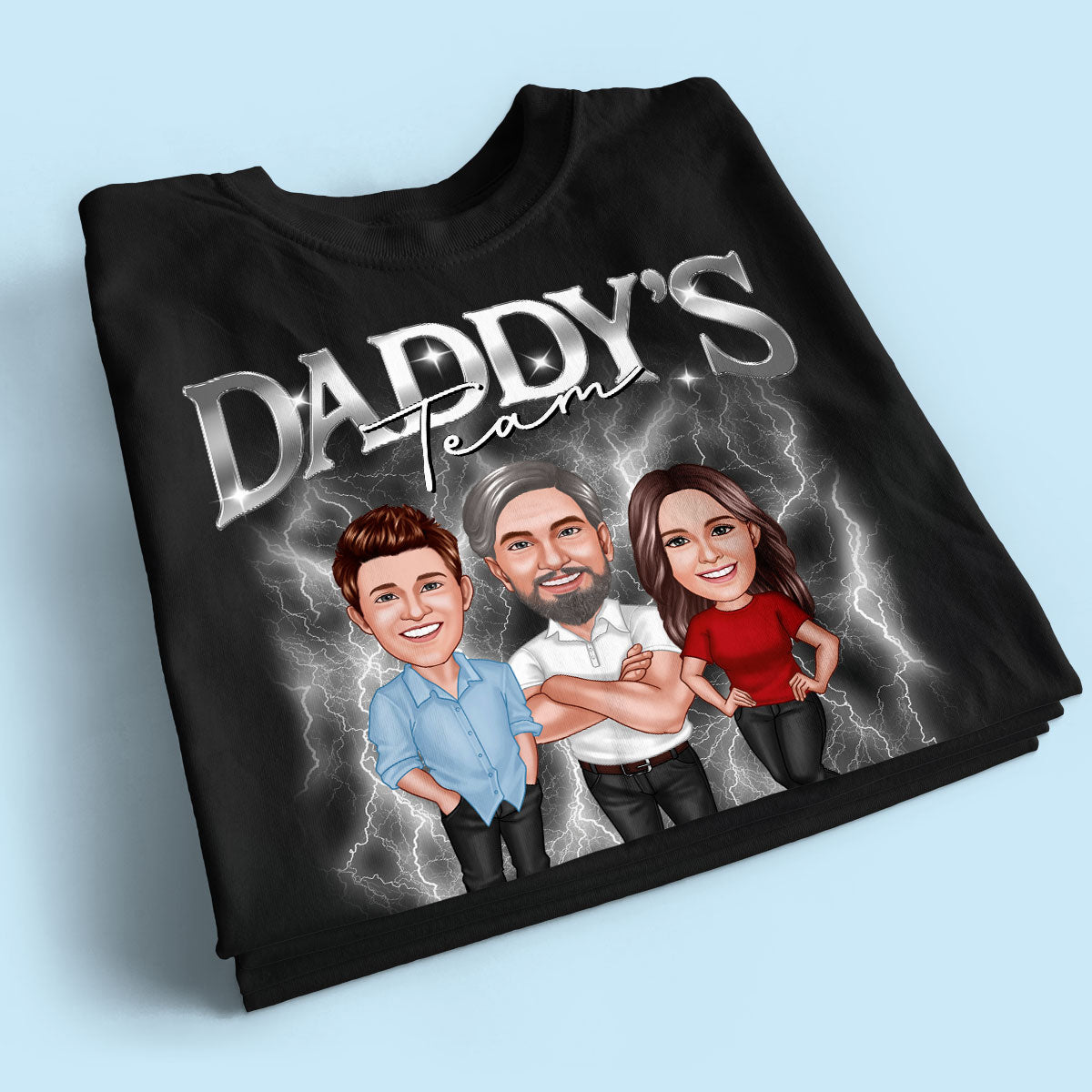 Caricature Daddy's Team Bootlegs Personalized Shirt, Father's Day Gift For Husband, For Dad
