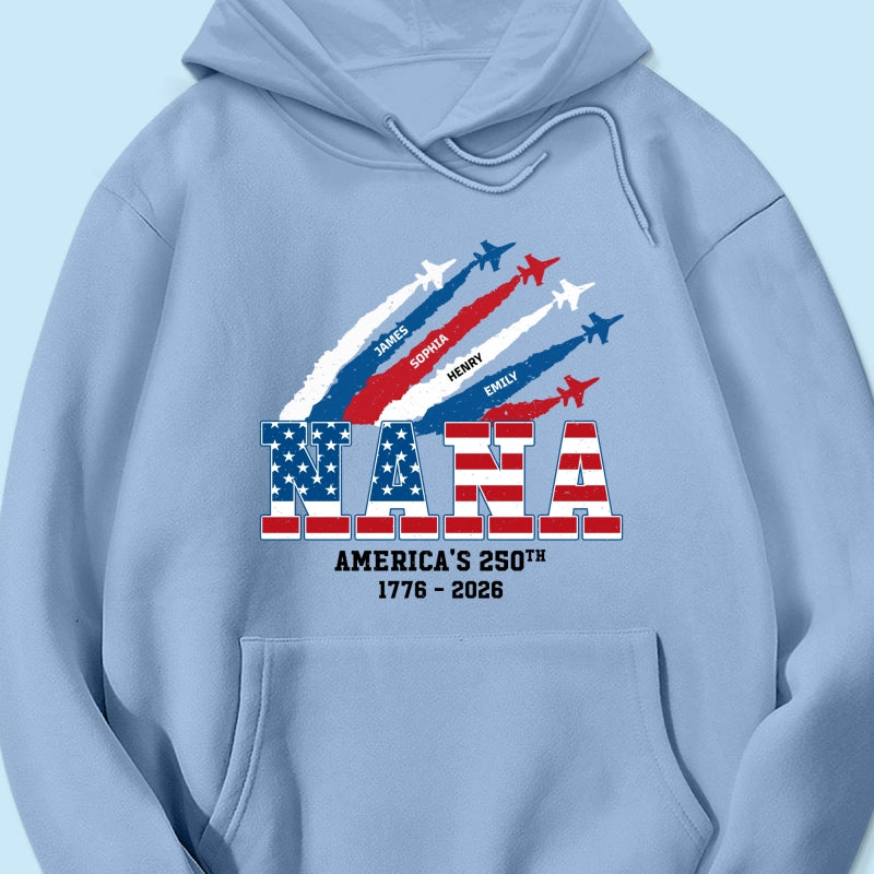 Proud Mom Grandma Nation Flag American 250th Anniversary Light Color - Personalized Shirt - Gift For Mom, Grandma