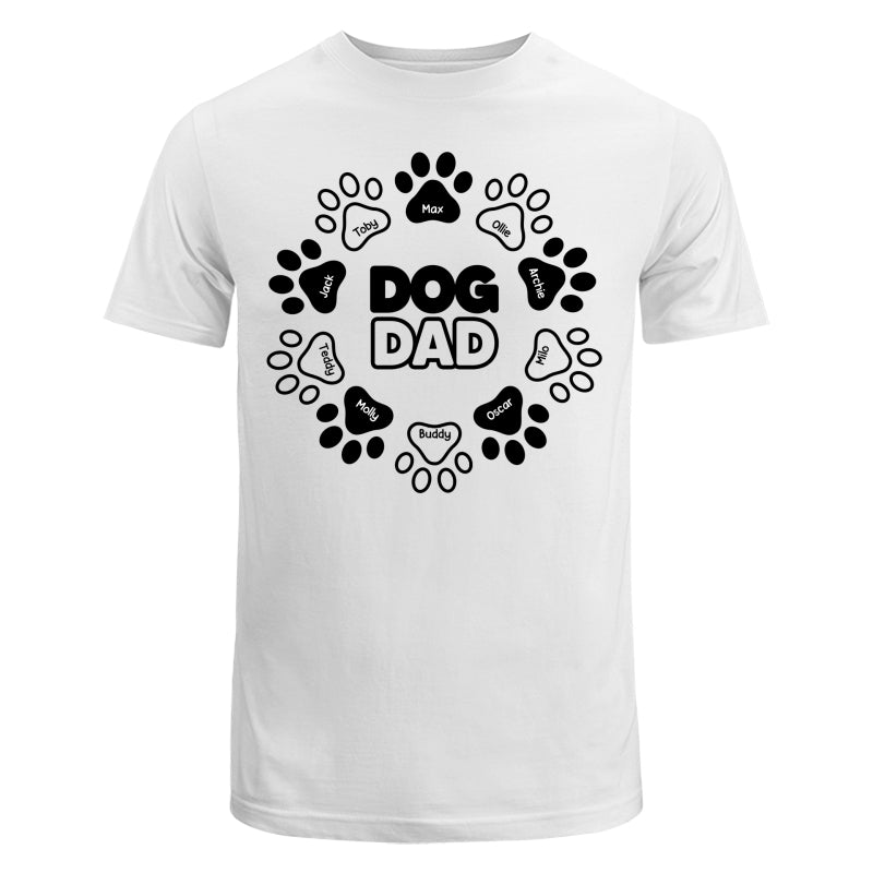 Dog Dad Outline Paw Father‘s Day Gift Personalized Shirt