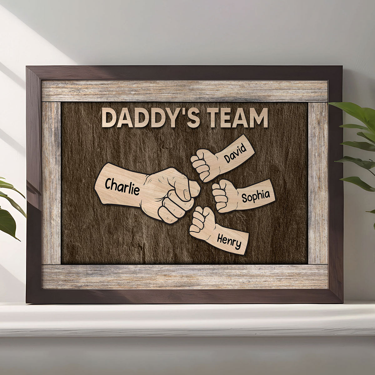 Dad Grandpa Fist Bump Rustic Vintage Personalized Poster| Coolest Father's Day Gift For Dad, Grandpa