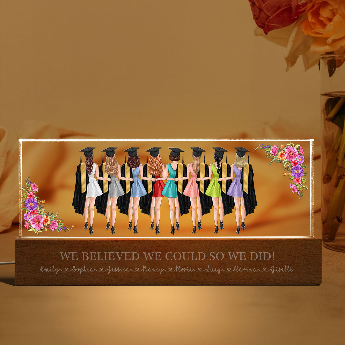 Graduation Gift For Best Friends Personalized Acrylic LED Night Light