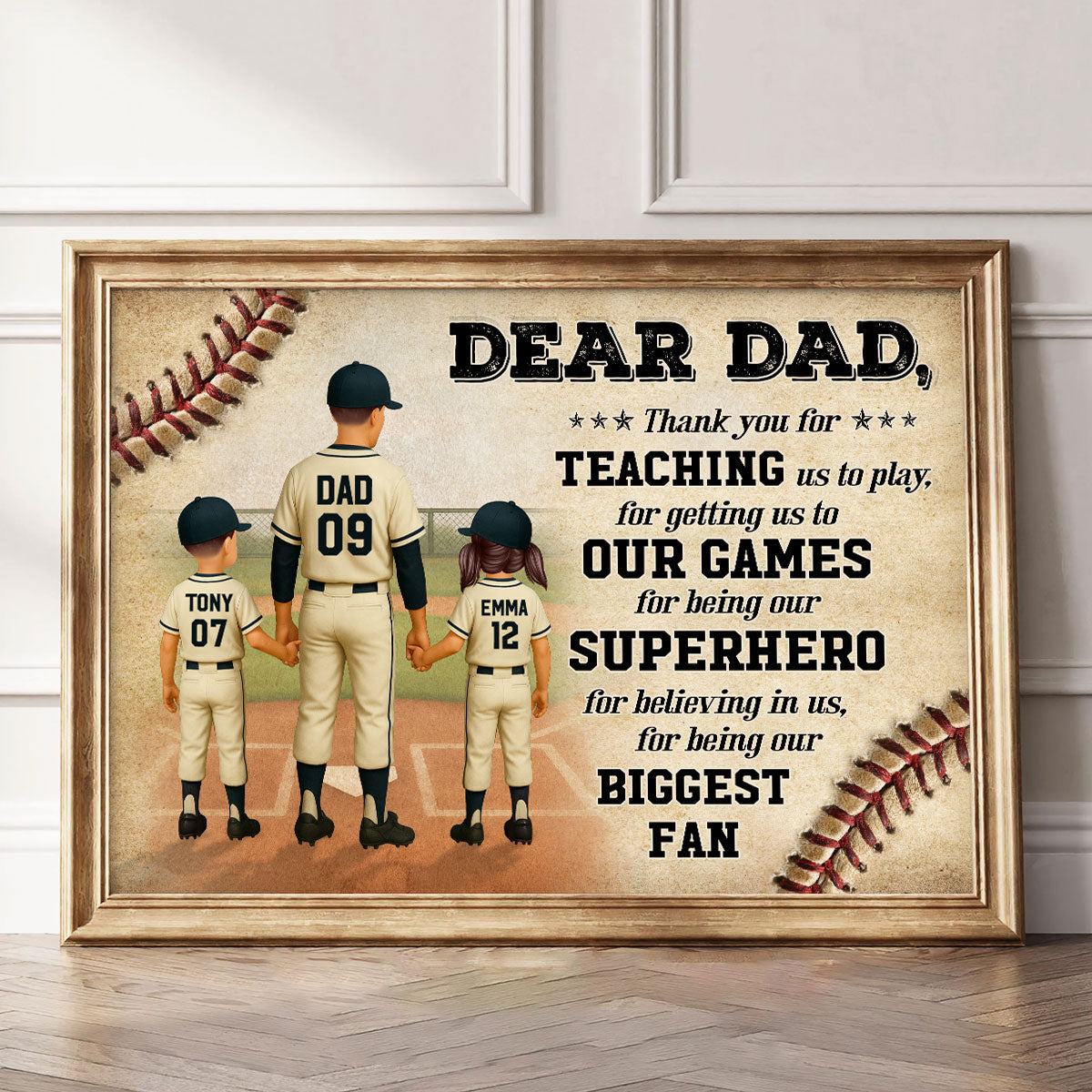 We Hit A Home Run Scoring You As Our Dad Baseball Dad Personalized Poster
