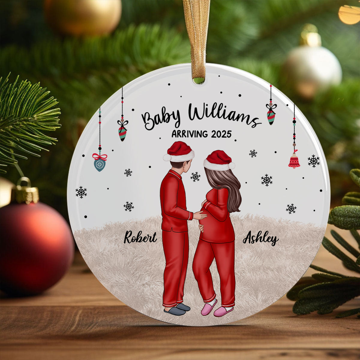 Expecting Parents Christmas Pregnancy - Personalized Ornament - New Mom Gift, Expecting Parent Gift