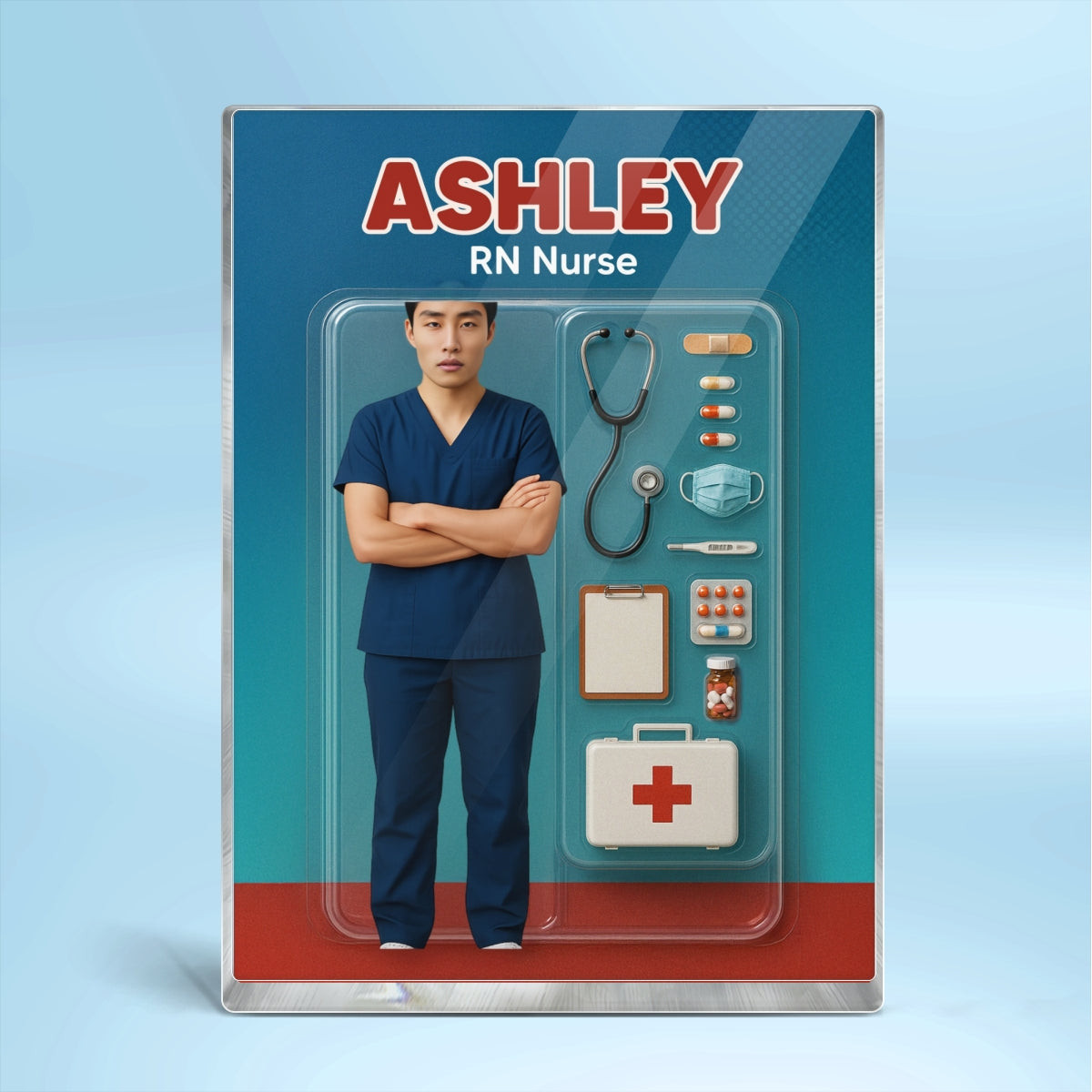 3D Effect Nurse Custom Figure Personalized Flat Rectangle Acrylic Block