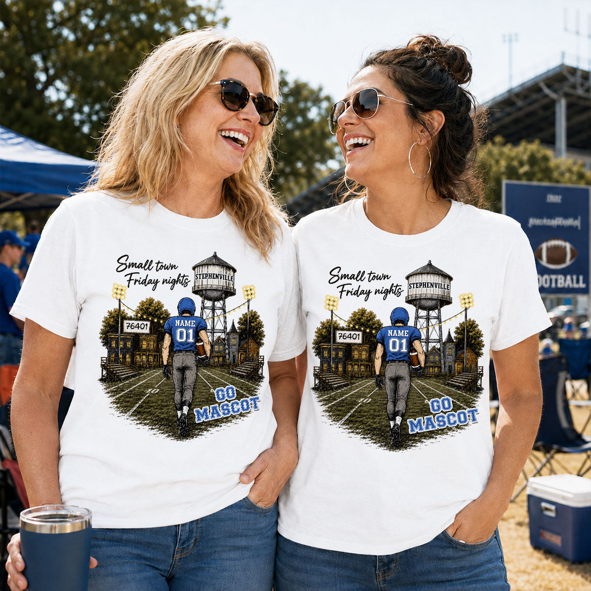 Custom Town Name & Zip Code - Personalized Shirt - Game Day Shirt for Football Mom, Football Mama
