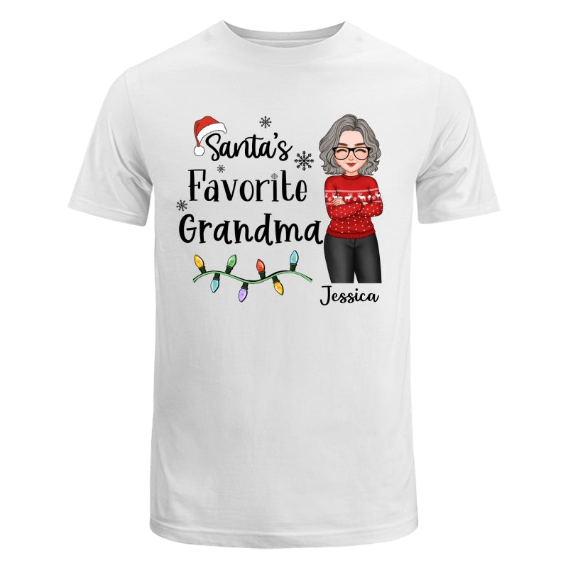 Santa's Favorite Grandma Christmas Cool Woman Personalized Shirt