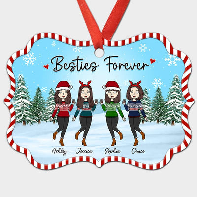 Candy Canes Frame Funny Besties Christmas Personalized Christmas Ornament