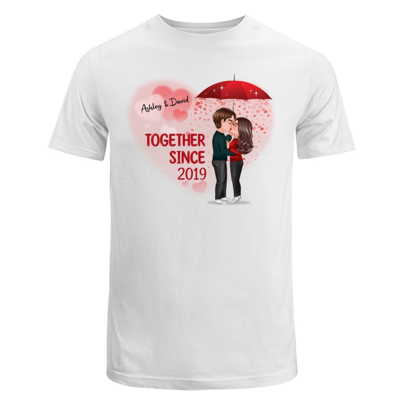 Couple Kissing Under Umbrella Valentine‘s Day Gift Personalized Shirt