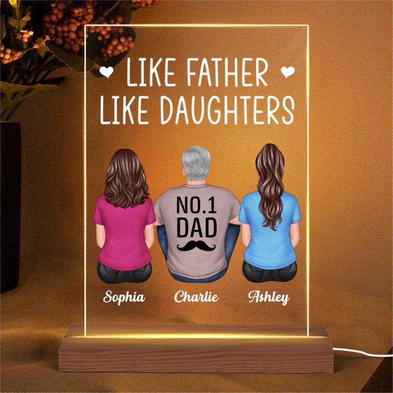 The Love Between Father Daughter Knows No Distance Personalized Rectangle Plaque LED Night Light