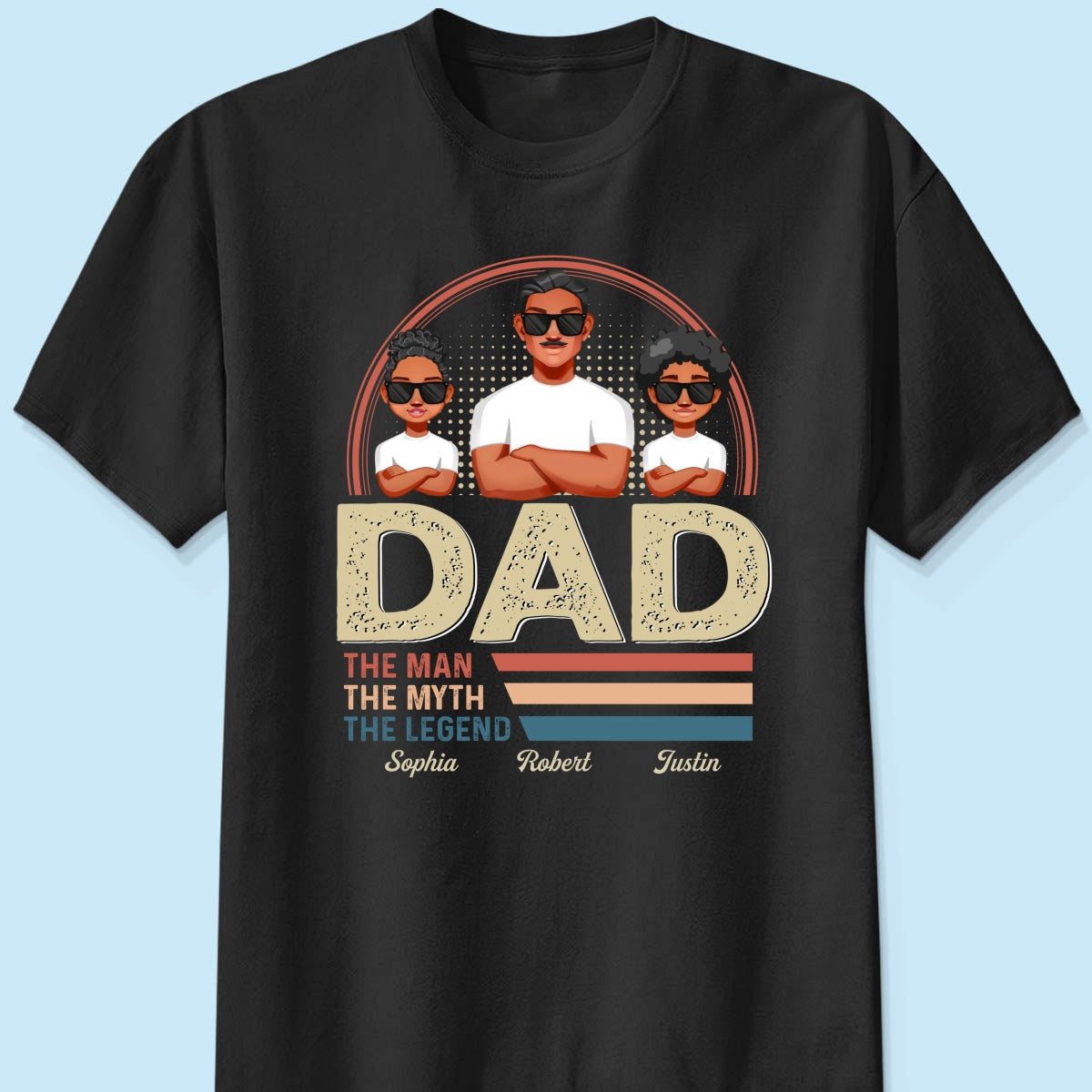 Dad Grandpa The Man The Myth The Legend Retro Line Personalized Shirt
