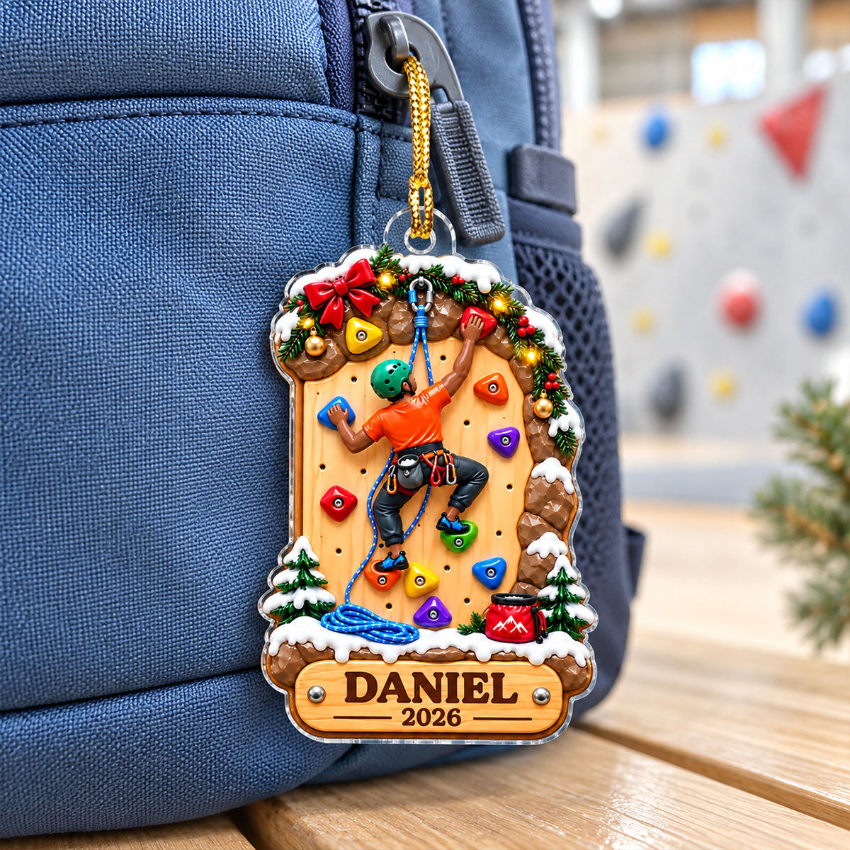Rock Climbing Girl Boy - Personalized Acrylic Ornament - Christmas Gift For Kid Grandkids