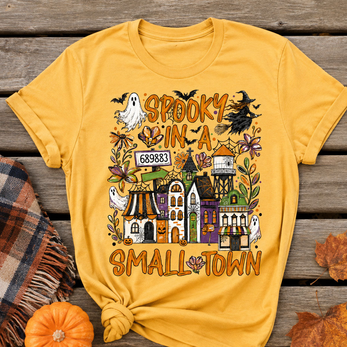 Custom Zip Code Halloween Town - Personalized Shirt - Trendy Fall Halloween Tee
