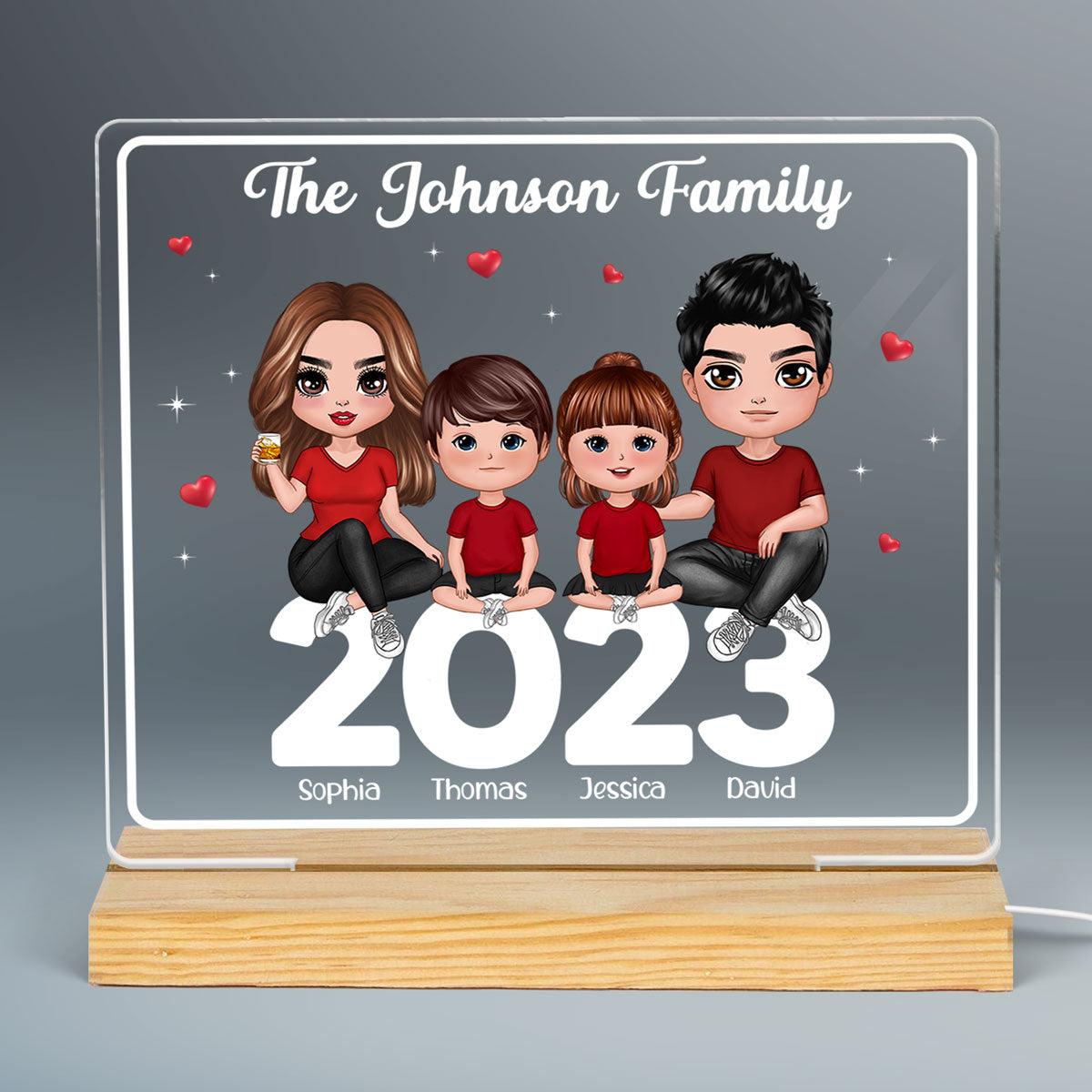 Family Sitting 2023 Personalized Custom Shape LED Night Light LED Lamp