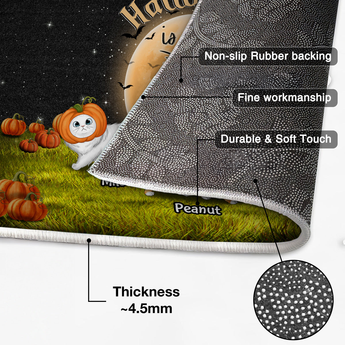 Halloween Visitors Approved By The Cats Personalized Doormat