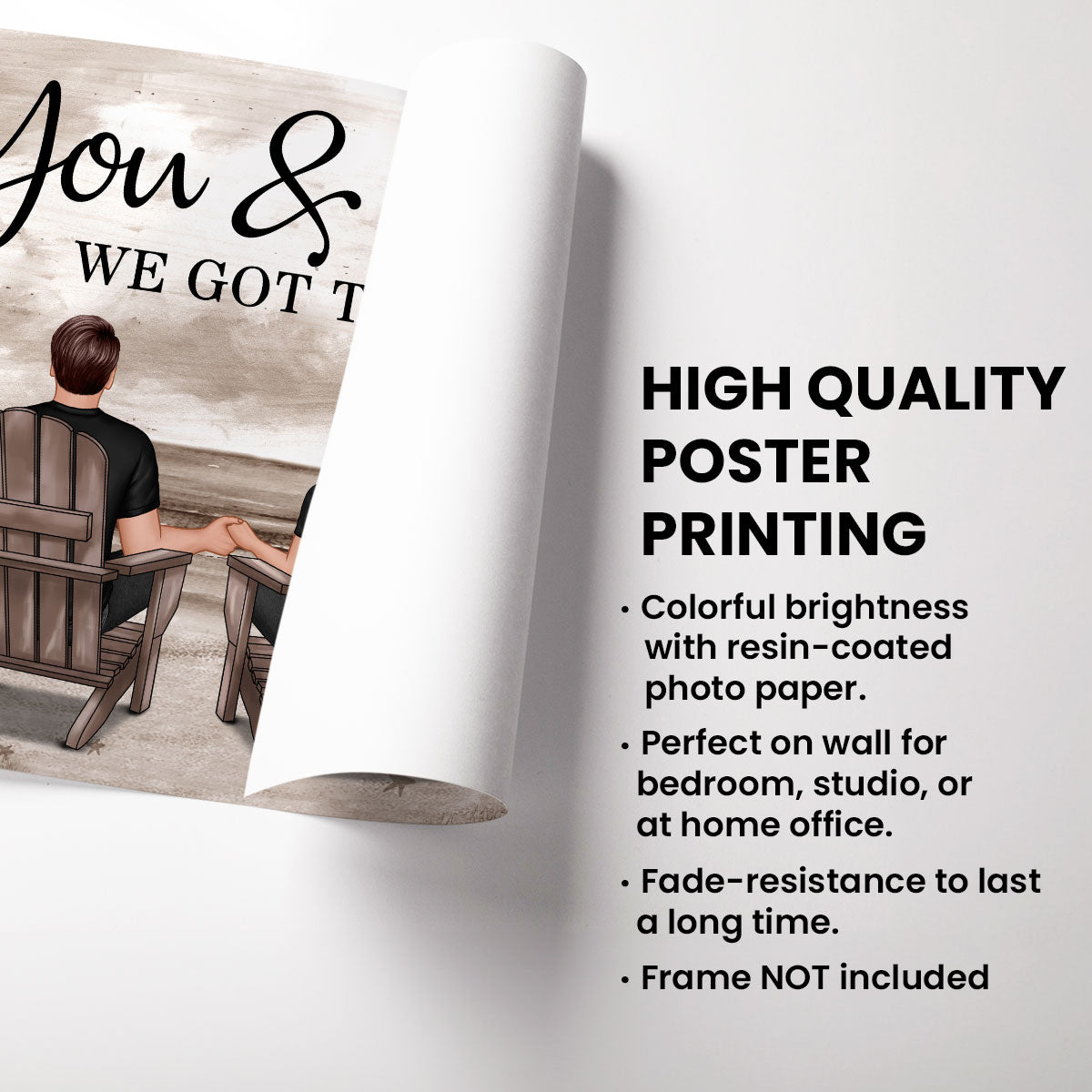 Eternal Love You & Me We Got This Beach Landscape Retro Vintage - Personalized Poster - Gift For Couple, For Him, For Her, Heartfelt Anniversary Gift, Wedding Gift, Birthday Gift