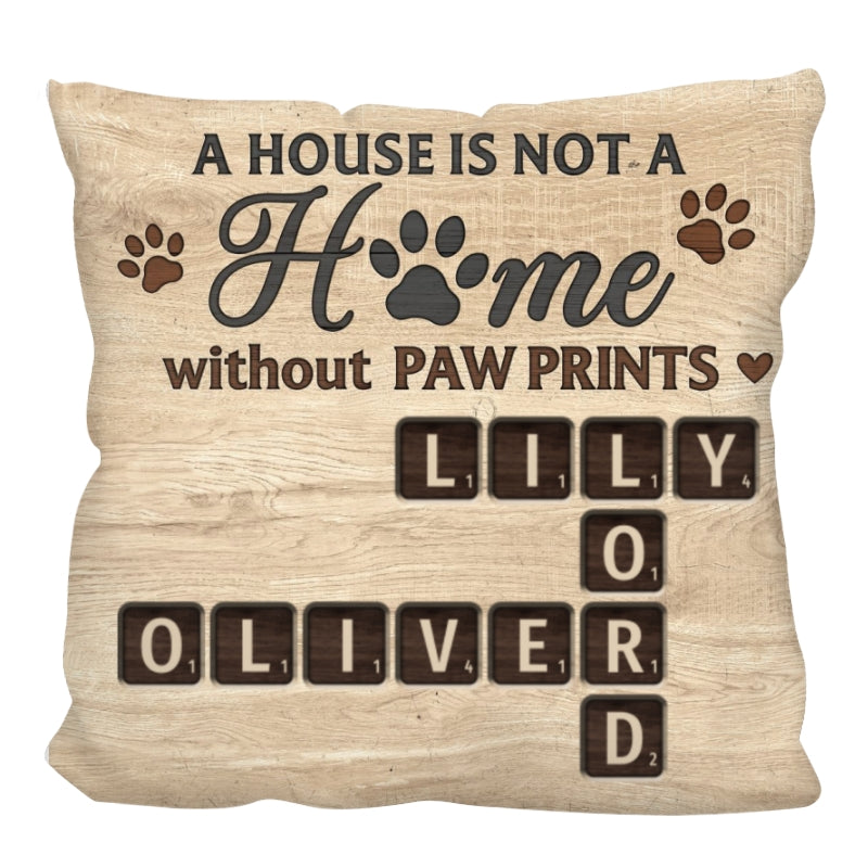 Pet Lover Home Decor Home With Paw Prints Crossword Puzzle Art Personalized Pillow
