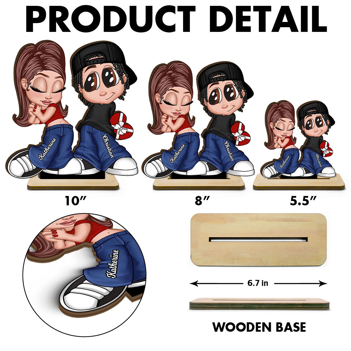 Y2K Couple Home Decor Gift For Him Gift For Her Personalized Standing Wooden Plaque