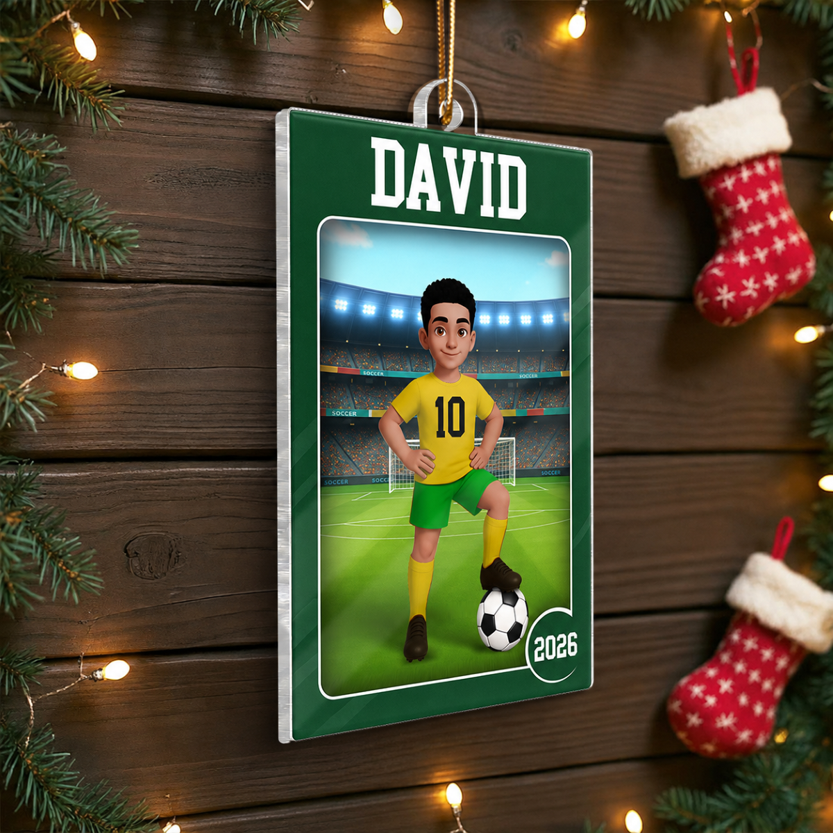 Soccer Boy Girl 3D Effect Action Figure - Personalized Acrylic Ornament