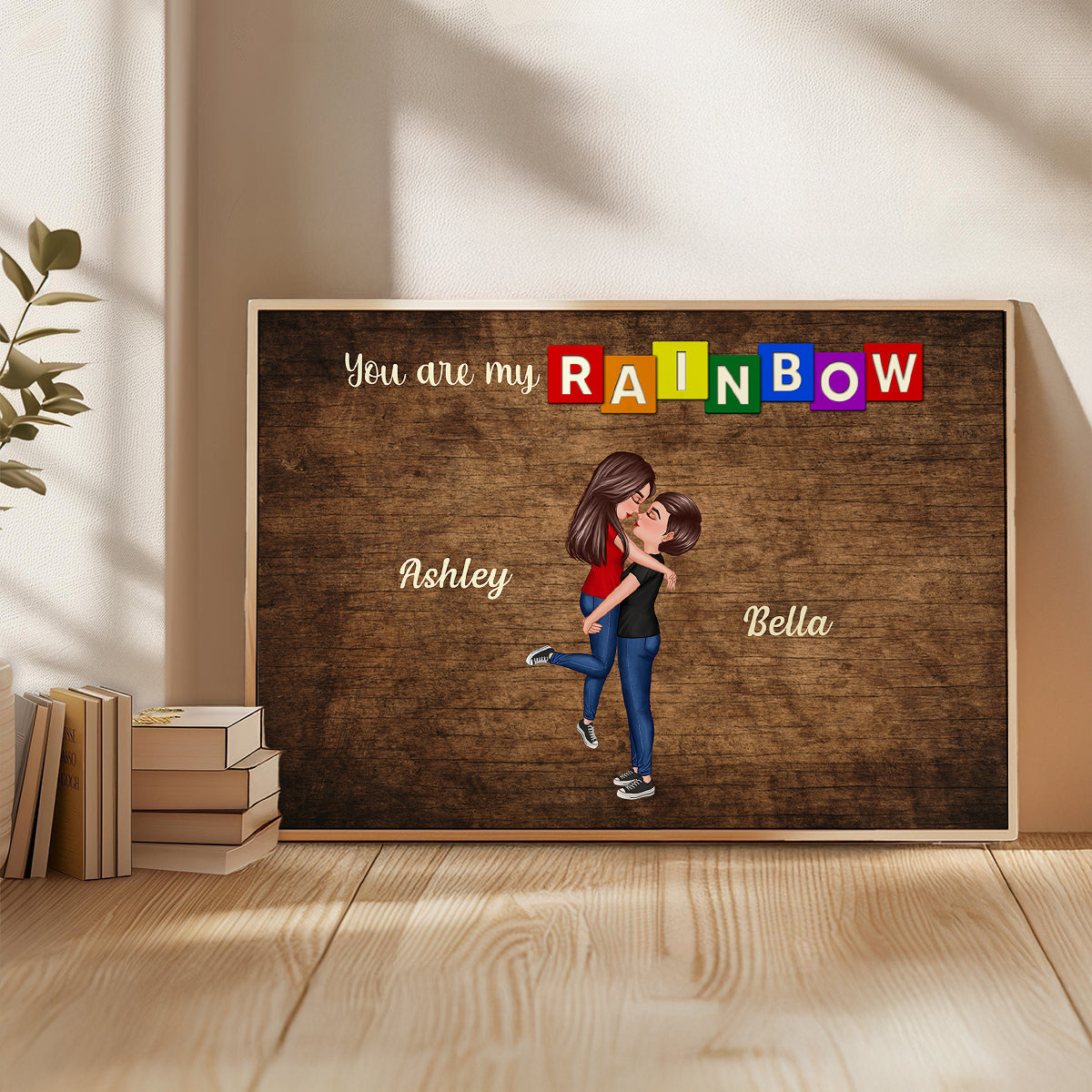 You Are My Rainbow LGBTQ Couple Personalized Poster, Pride Month Gift