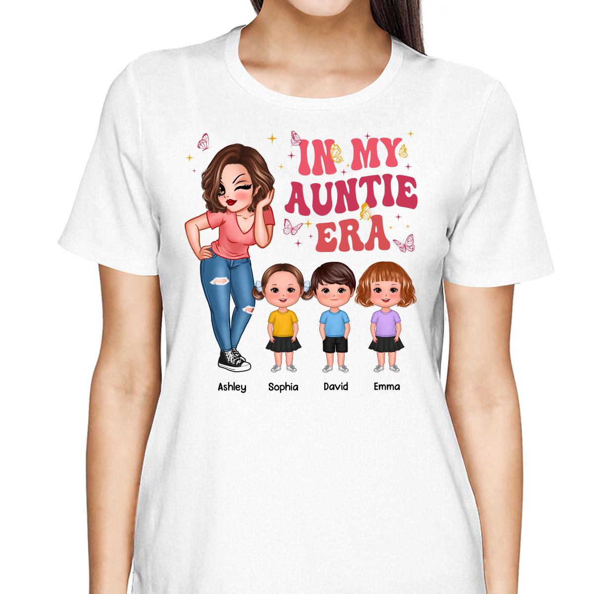 In My Auntie Era Pretty Woman With Cute Kids Personalized Shirt