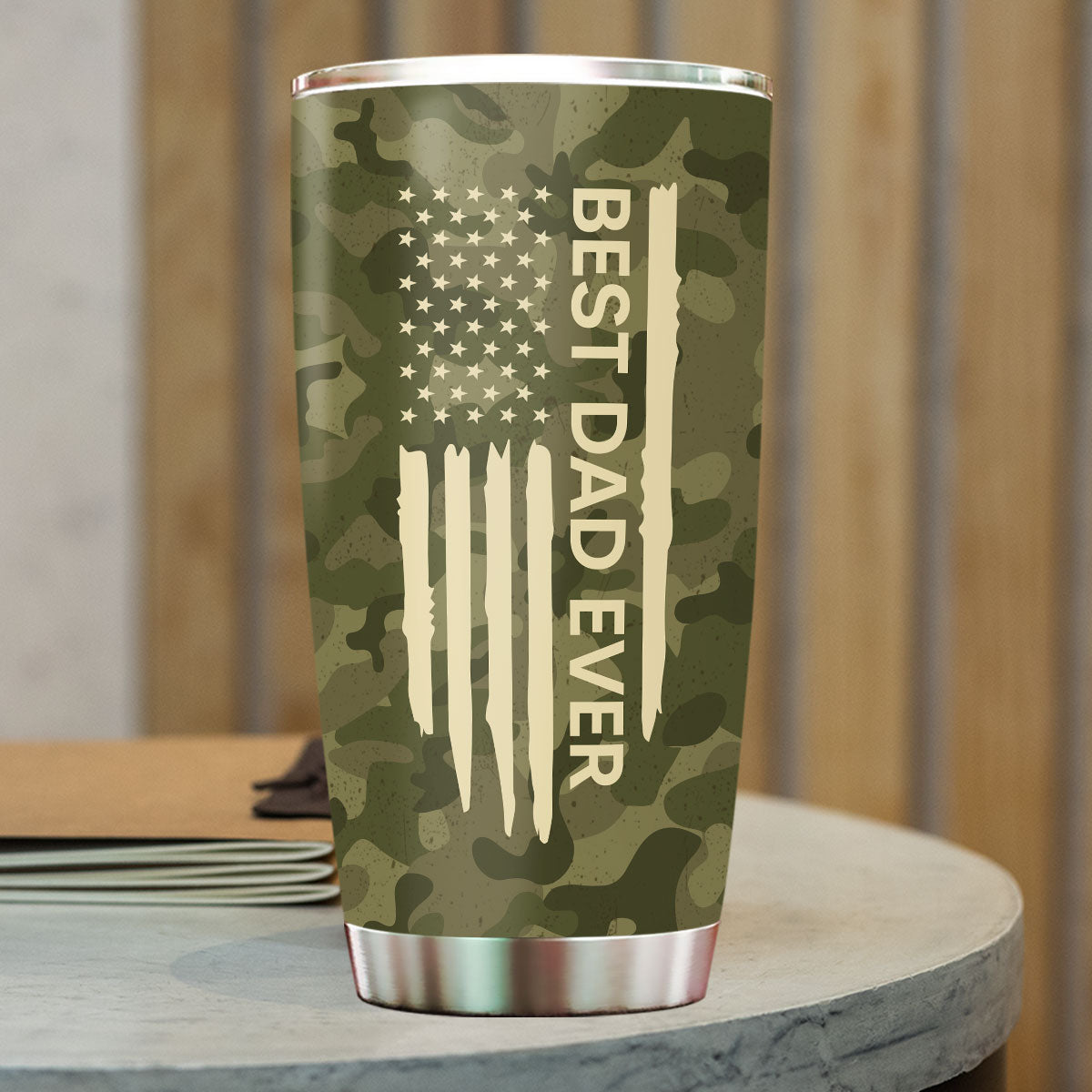 Best Dad Grandpa Papa Ever Nation Flag Fist Bumps Outline Personalized Tumbler