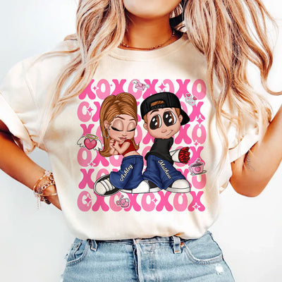 XOXO Y2K Couple  Personalized Shirt, Gift for Him for Her