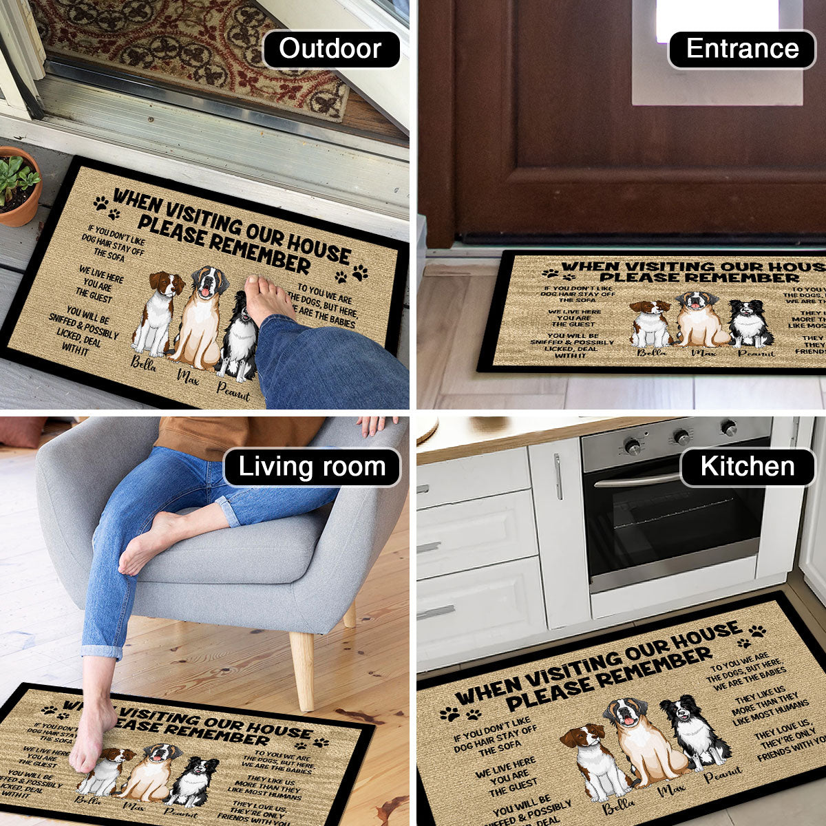 Please Remember When Visiting Dogs House Home Decor Funny Gift For Dog Lover Personalized Doormat