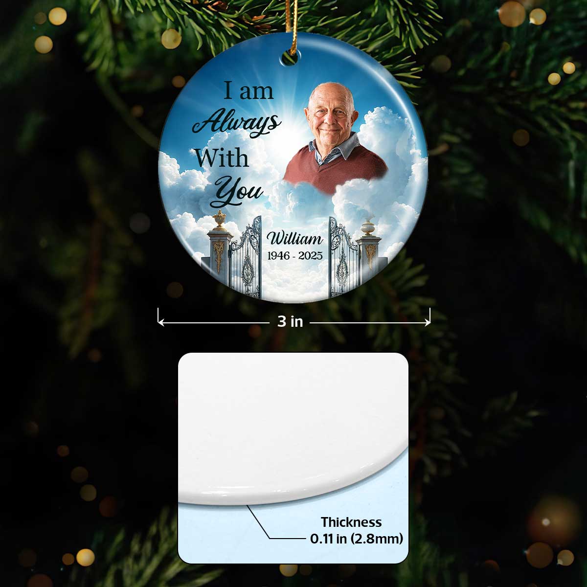 Angel in Heaven Memorial Personalized Ceramic Ornament, Sympathy Remembrance Keepsake