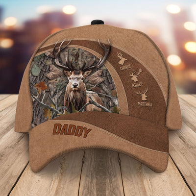 Best Buckin' Dad Papa Grandpa Hunting Personalized Classic Cap