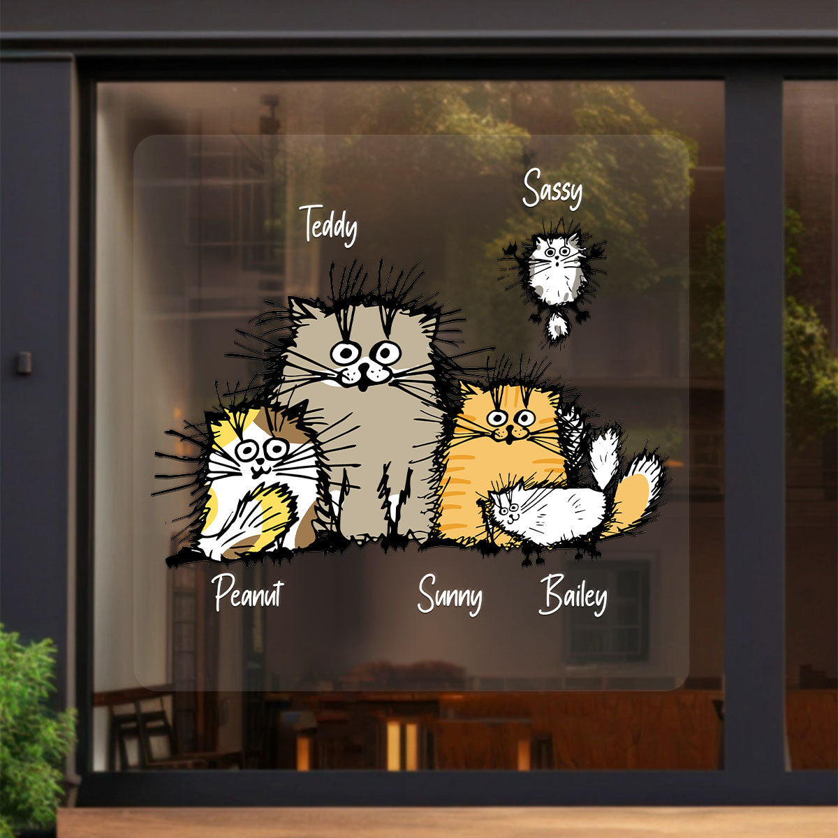 Cute Funny Cats Personalized Decal, Gift For Cat Lovers