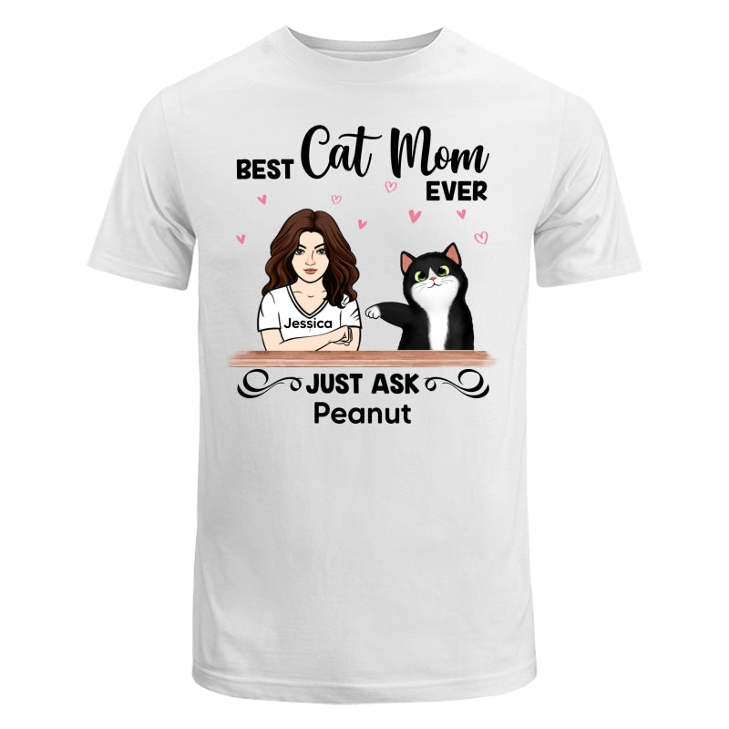 Best Cat Mom Woman And Fluffy Cat Personalized Shirt