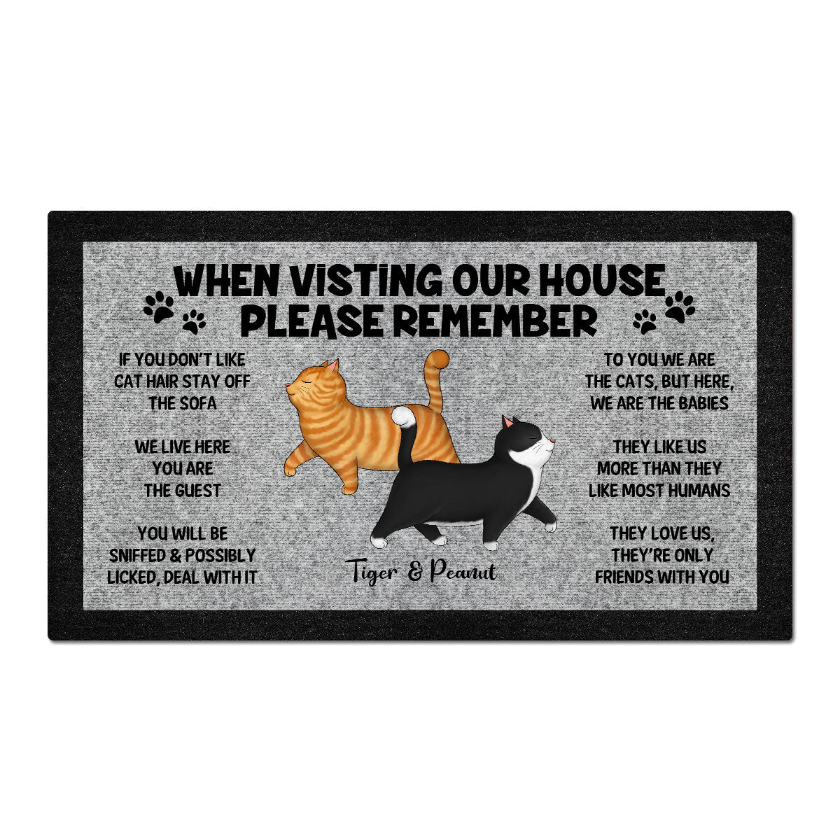 Please Remember When Visiting Cat House, Funny Cat Lover Rug Doormat
