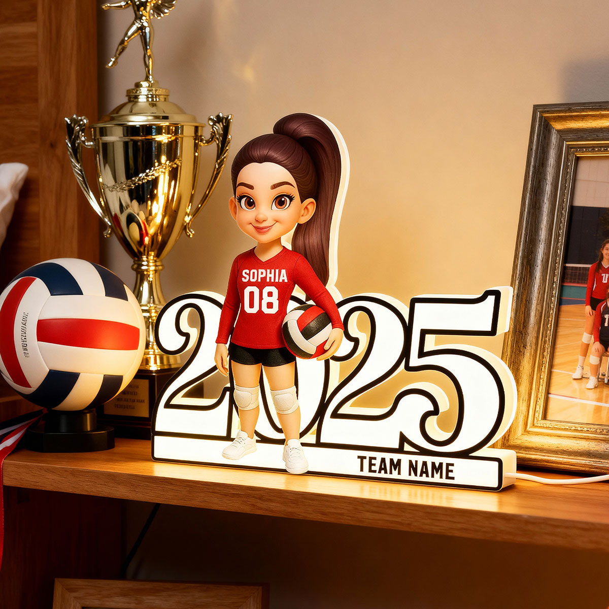 Show Custom Recommendation - TRC1202510034031 - Volleyball Player Ornament