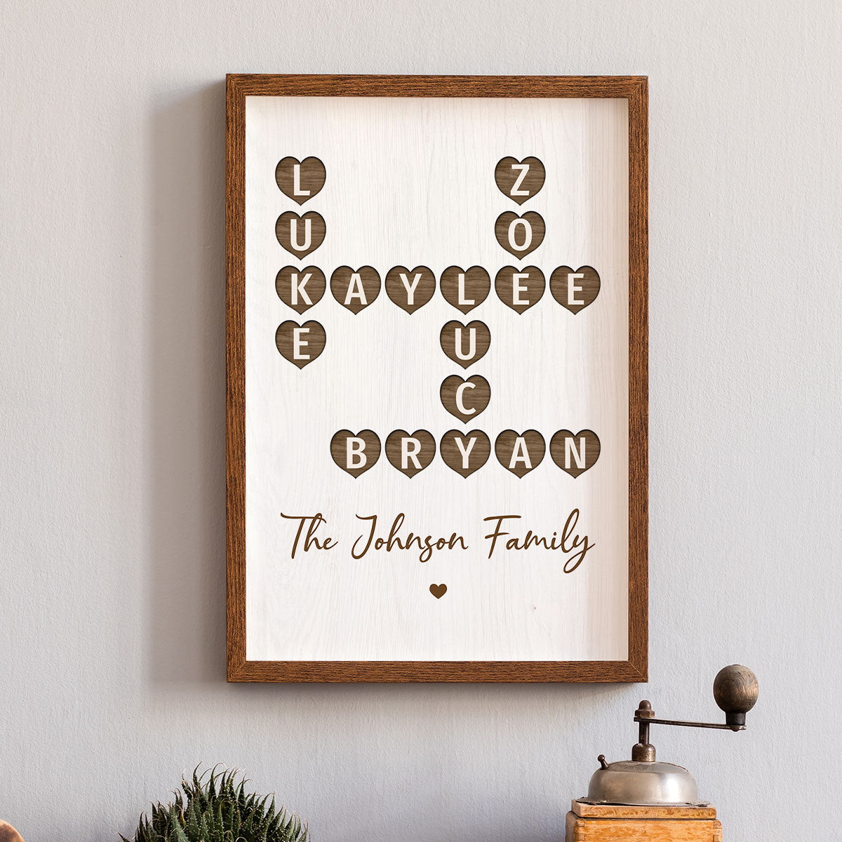 Family Crossword Art - Created In A Moment, Treasured Forever Personalized Poster