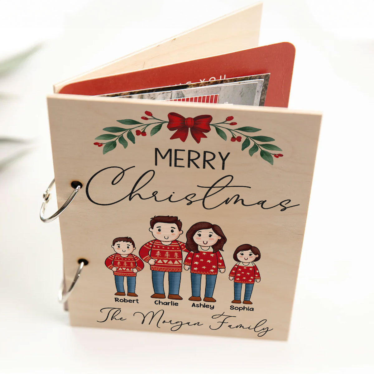 Comic Family Cards Of Christmas Past Personalized Card Keeper Card Organizer