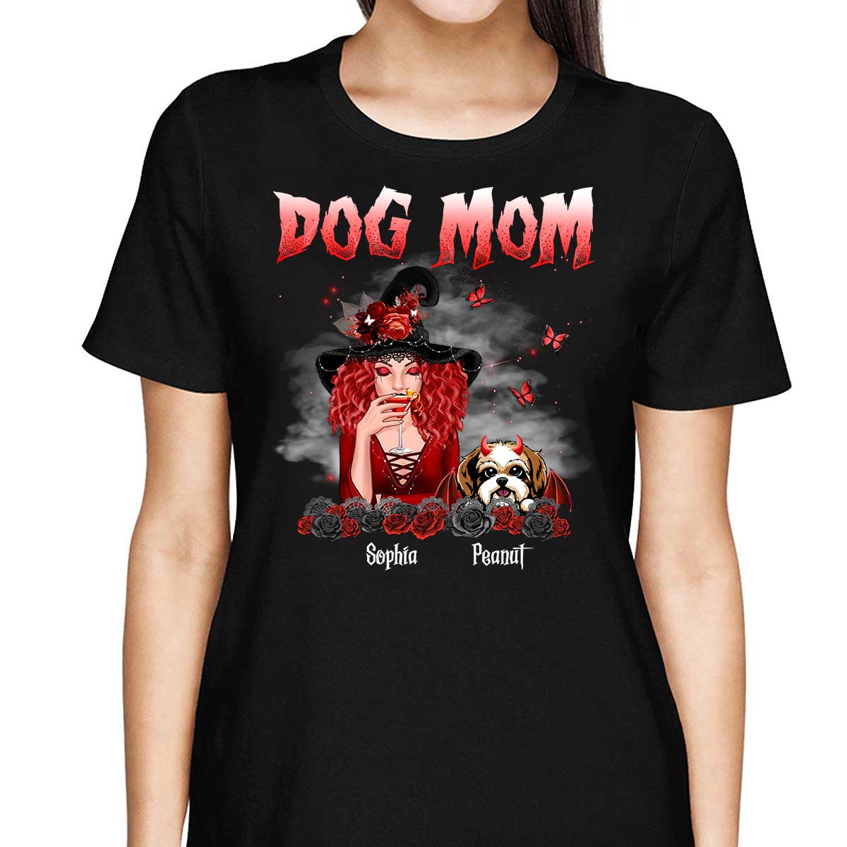 Halloween Roses Dog Mom Personalized Shirt