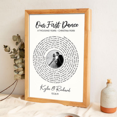 Custom Vinyl Lyrics With Photo, Personalized Music Photo Poster, Customizable Music Photo Gift, Anniversary Gift, Music Gift, Wedding Song Dance